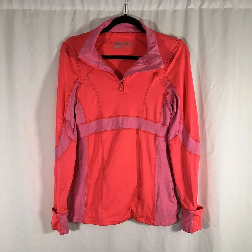 BKE Sport Jacket Women's Small Pink 1/4 Zip Long Sleeve Mock Neck Lightweight